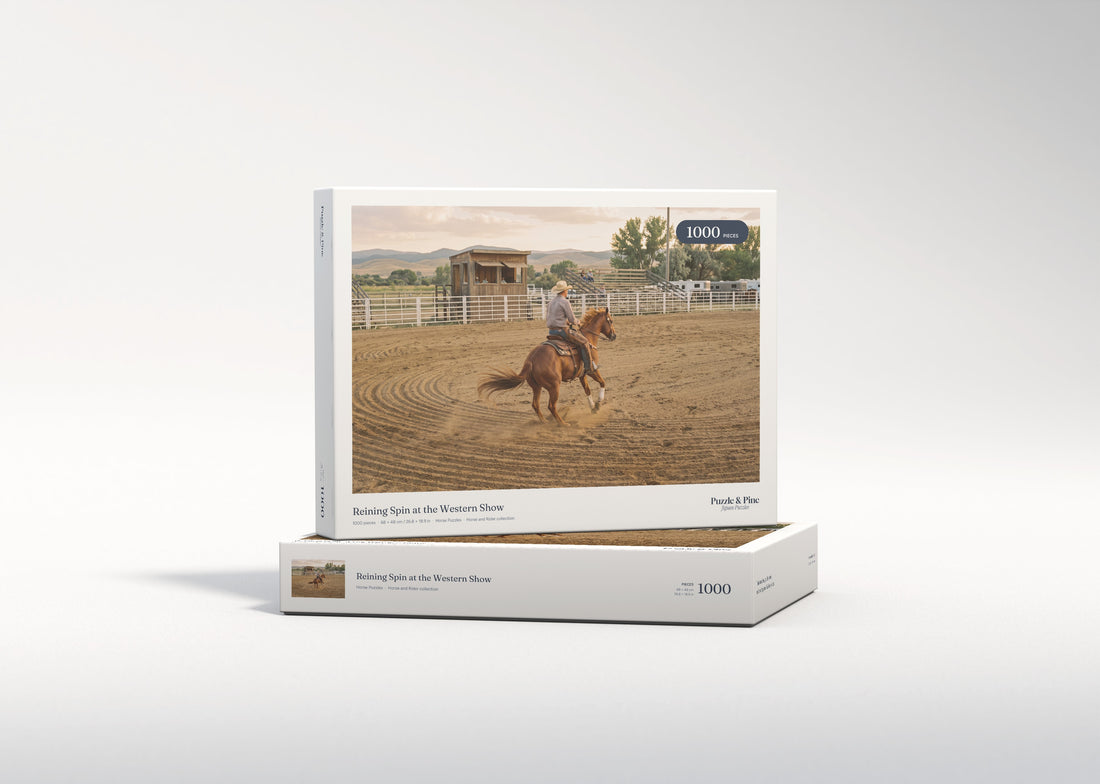 Reining Spin at the Western Show jigsaw puzzle - gift box