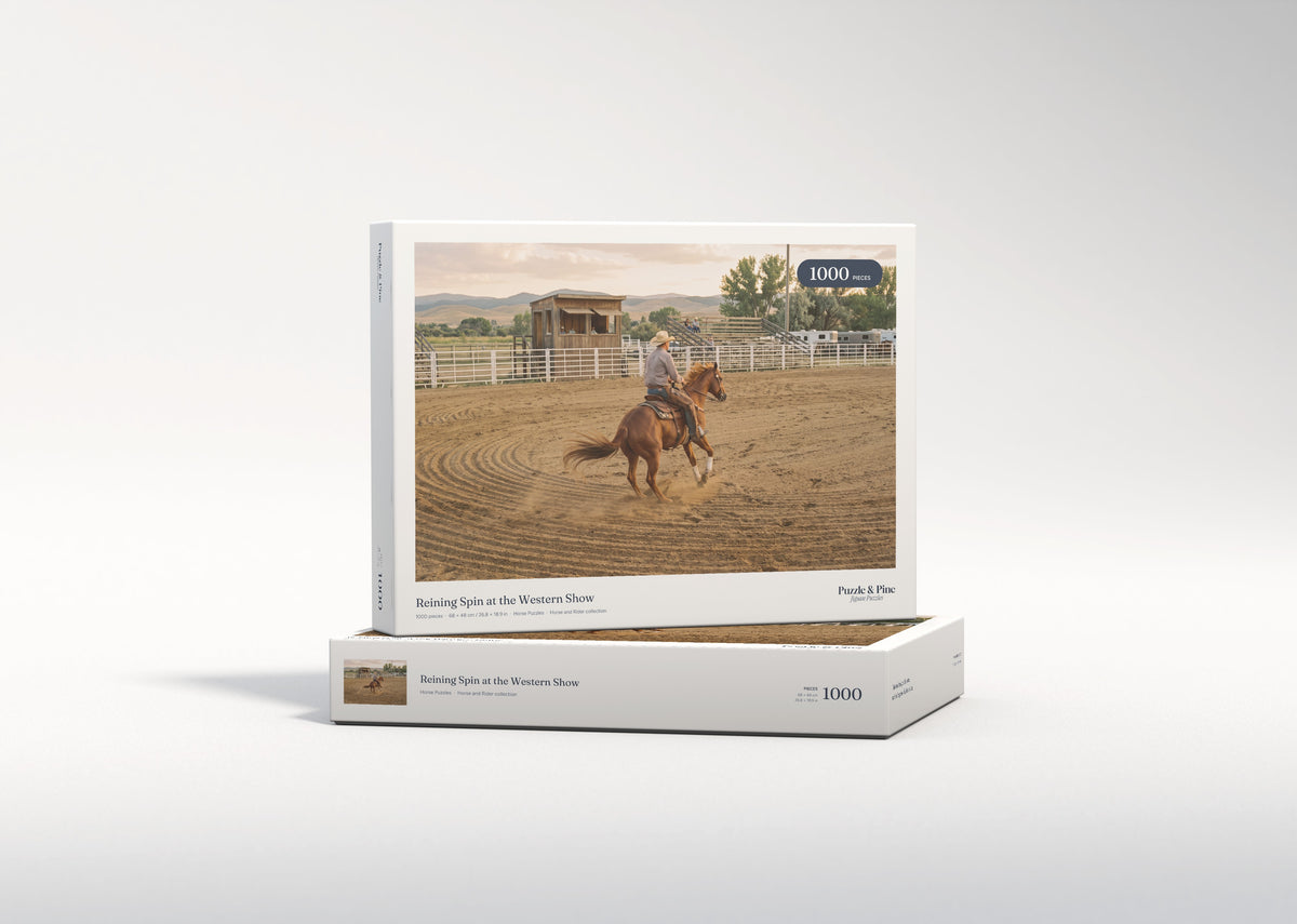 Reining Spin at the Western Show jigsaw puzzle - gift box