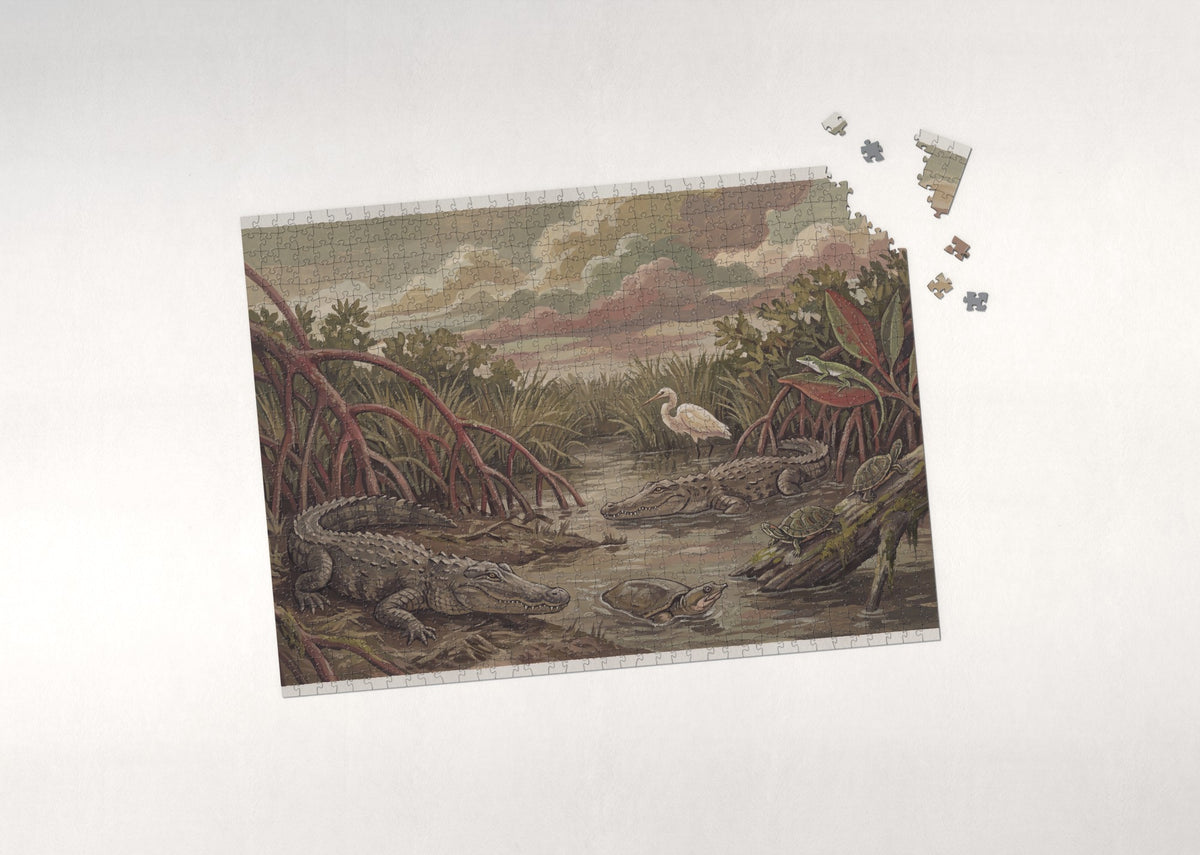 Reptiles of the Everglades jigsaw puzzle - puzzle with loose pieces