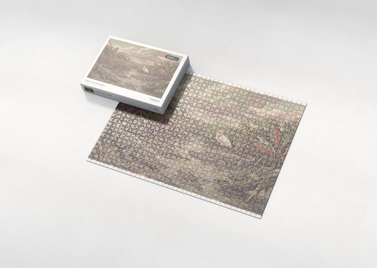 Reptiles of the Everglades jigsaw puzzle - box and puzzle