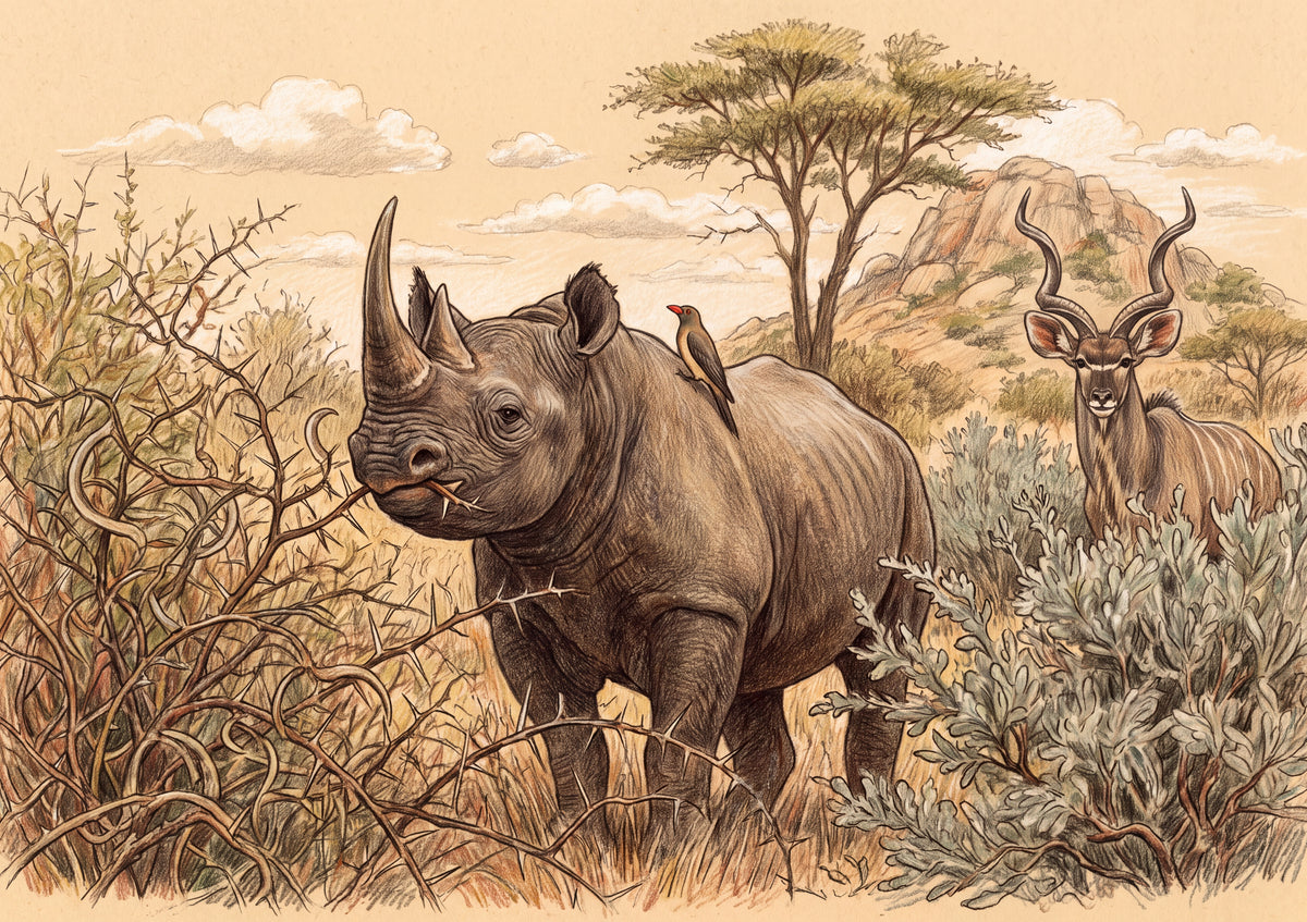 Rhino in the Thorny Bushveld jigsaw puzzle
