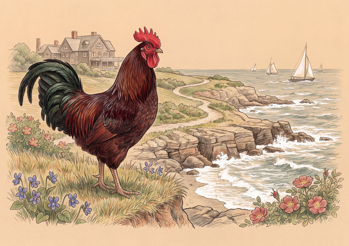 Rhode Island State Bird and Flower: Rhode Island Red and Violet jigsaw puzzle