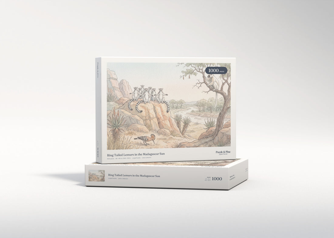 Ring Tailed Lemurs in the Madagascar Sun jigsaw puzzle - gift box