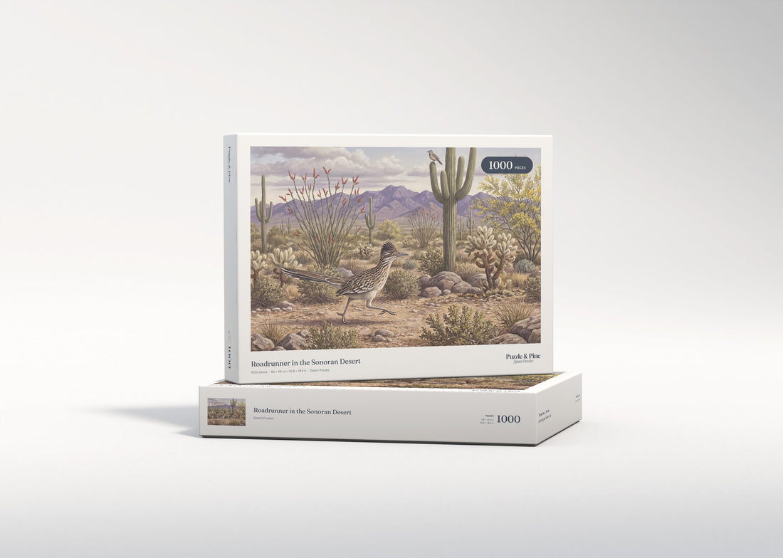 Roadrunner in the Sonoran Desert jigsaw puzzle - gift box