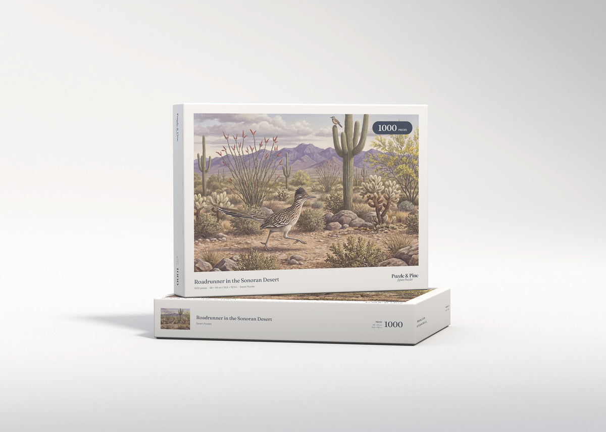 Roadrunner in the Sonoran Desert jigsaw puzzle - gift box