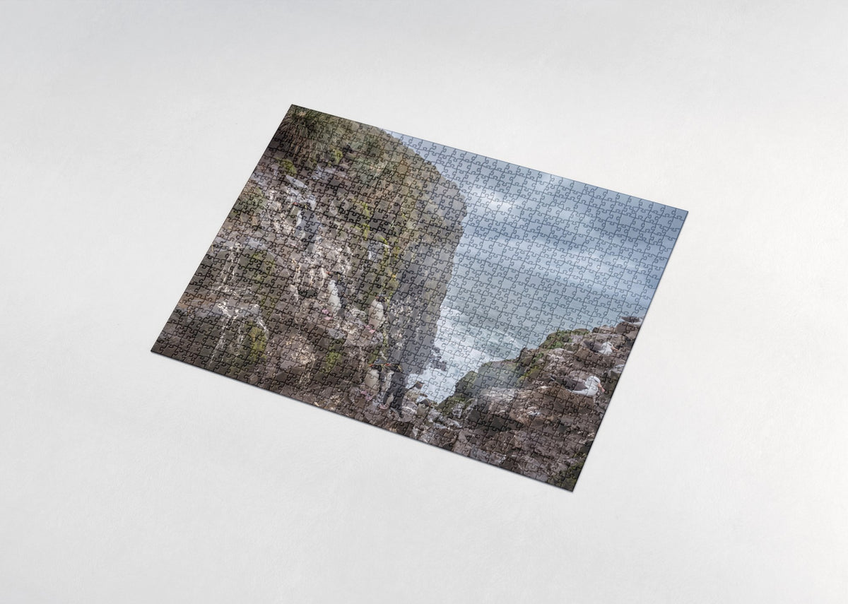 Rockhopper Penguins on the Cliffs jigsaw puzzle - assembled puzzle