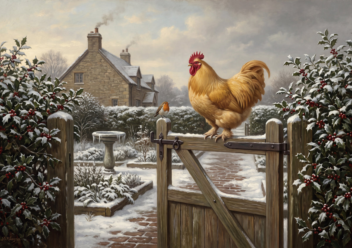 Rooster at the Garden Gate jigsaw puzzle