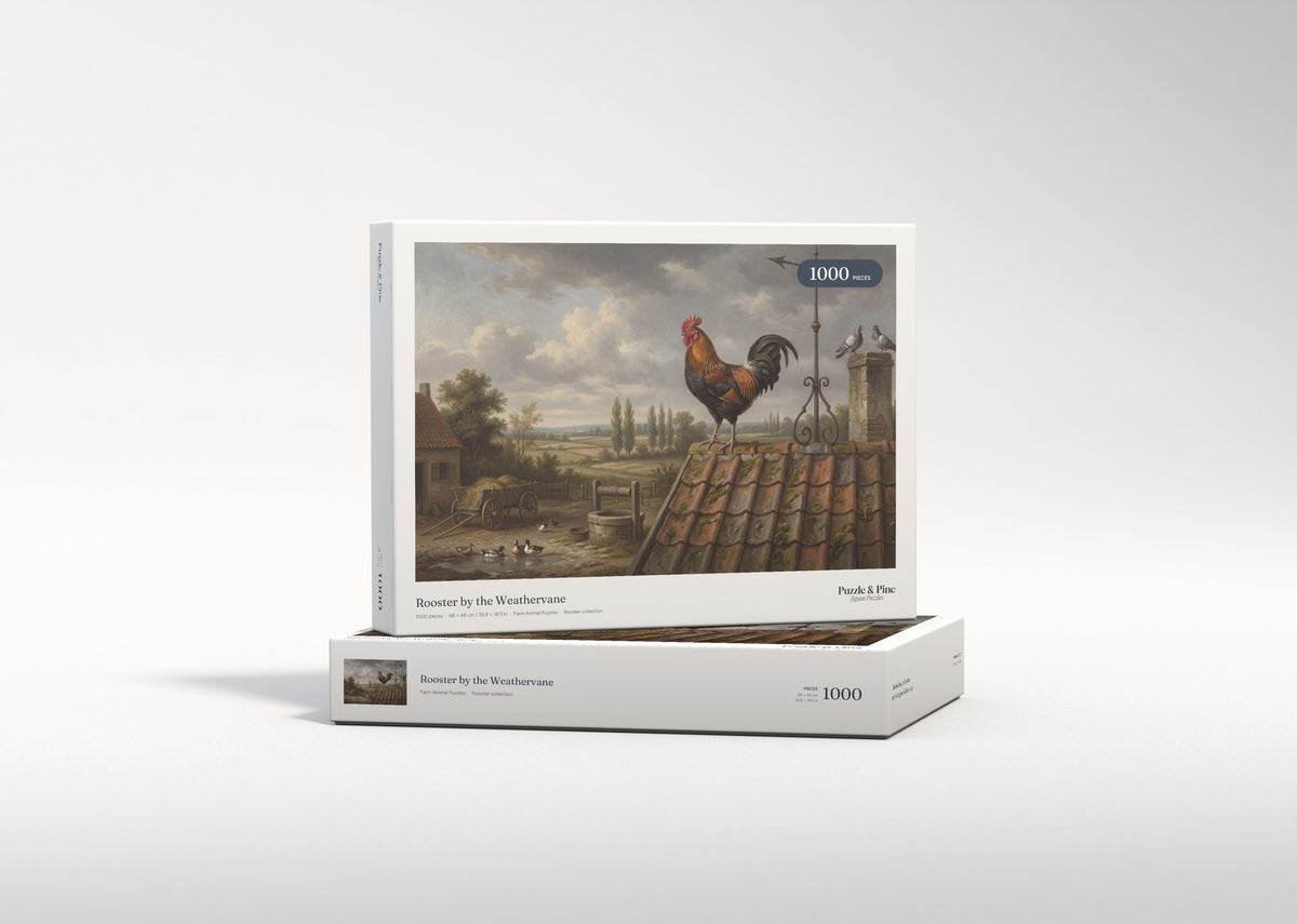 Rooster by the Weathervane jigsaw puzzle - gift box