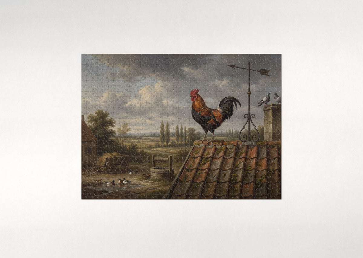 Rooster by the Weathervane jigsaw puzzle - flat puzzle