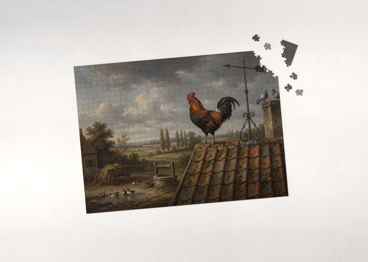 Rooster by the Weathervane jigsaw puzzle - puzzle with loose pieces