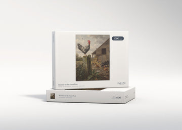 Rooster on the Fence Post jigsaw puzzle - gift box