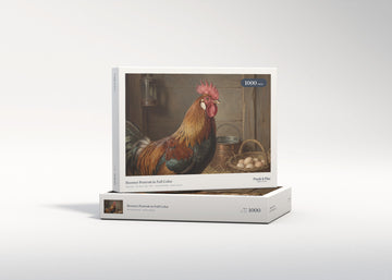 Rooster Portrait in Full Color jigsaw puzzle - gift box
