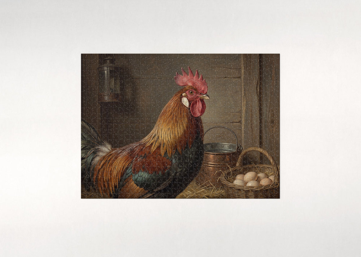 Rooster Portrait in Full Color jigsaw puzzle - flat puzzle