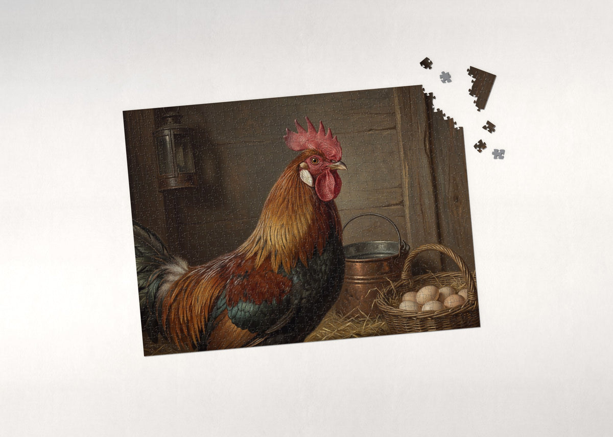 Rooster Portrait in Full Color jigsaw puzzle - puzzle with loose pieces