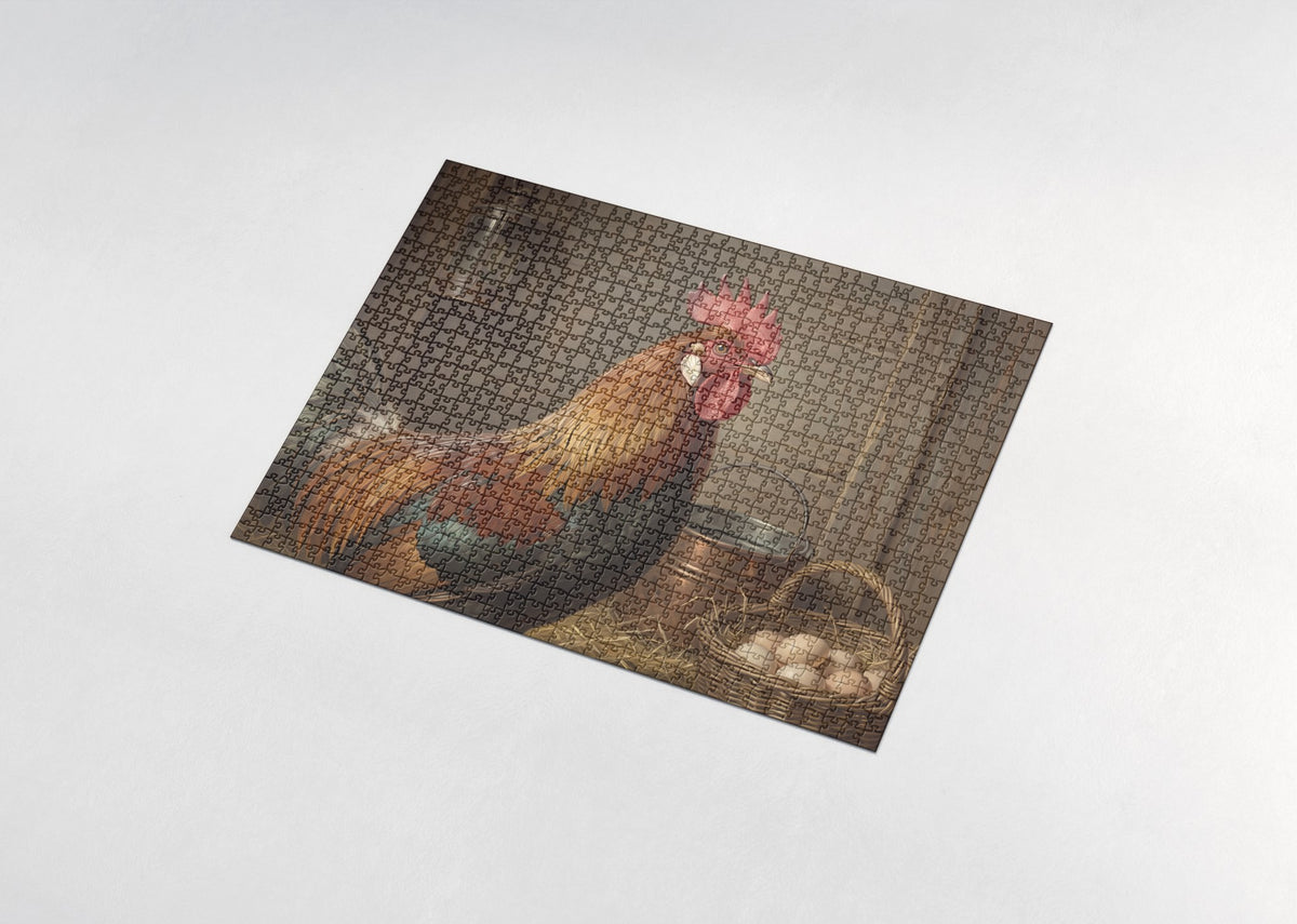 Rooster Portrait in Full Color jigsaw puzzle - assembled puzzle