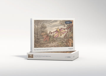 Rosy Maple Moth Among the Maple Leaves jigsaw puzzle - gift box
