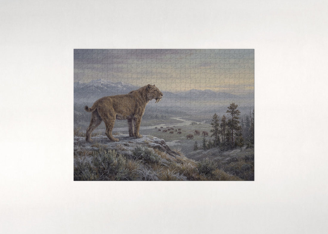 Saber Toothed Cat on the Ridge jigsaw puzzle - gift box