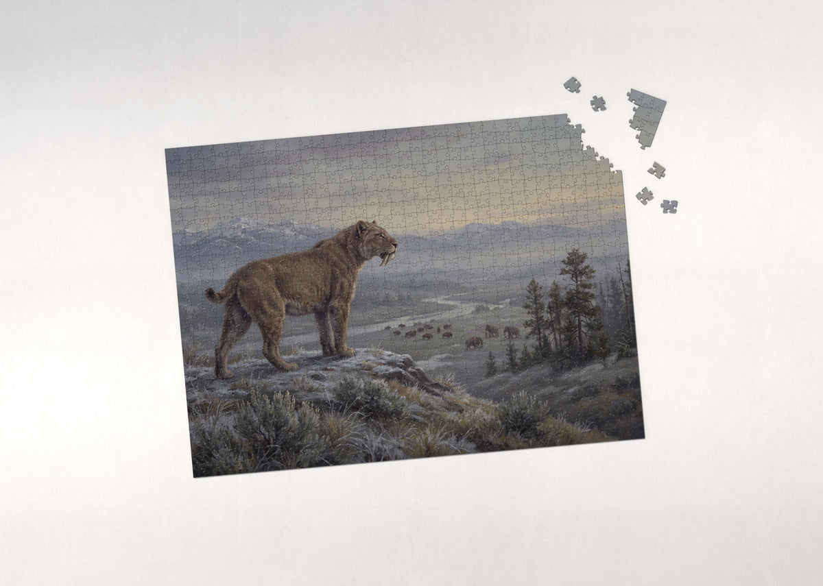 Saber Toothed Cat on the Ridge jigsaw puzzle - puzzle with loose pieces