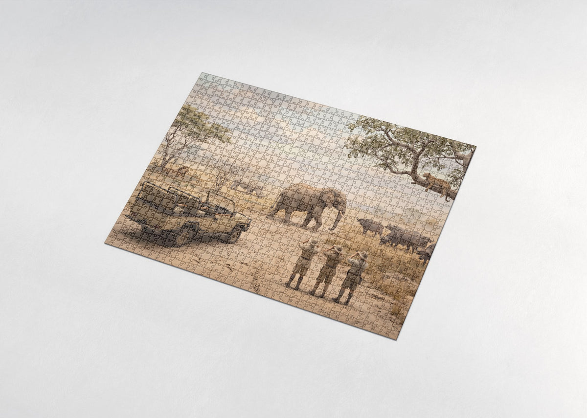 Safari Jeep Among the Big Five jigsaw puzzle - assembled puzzle