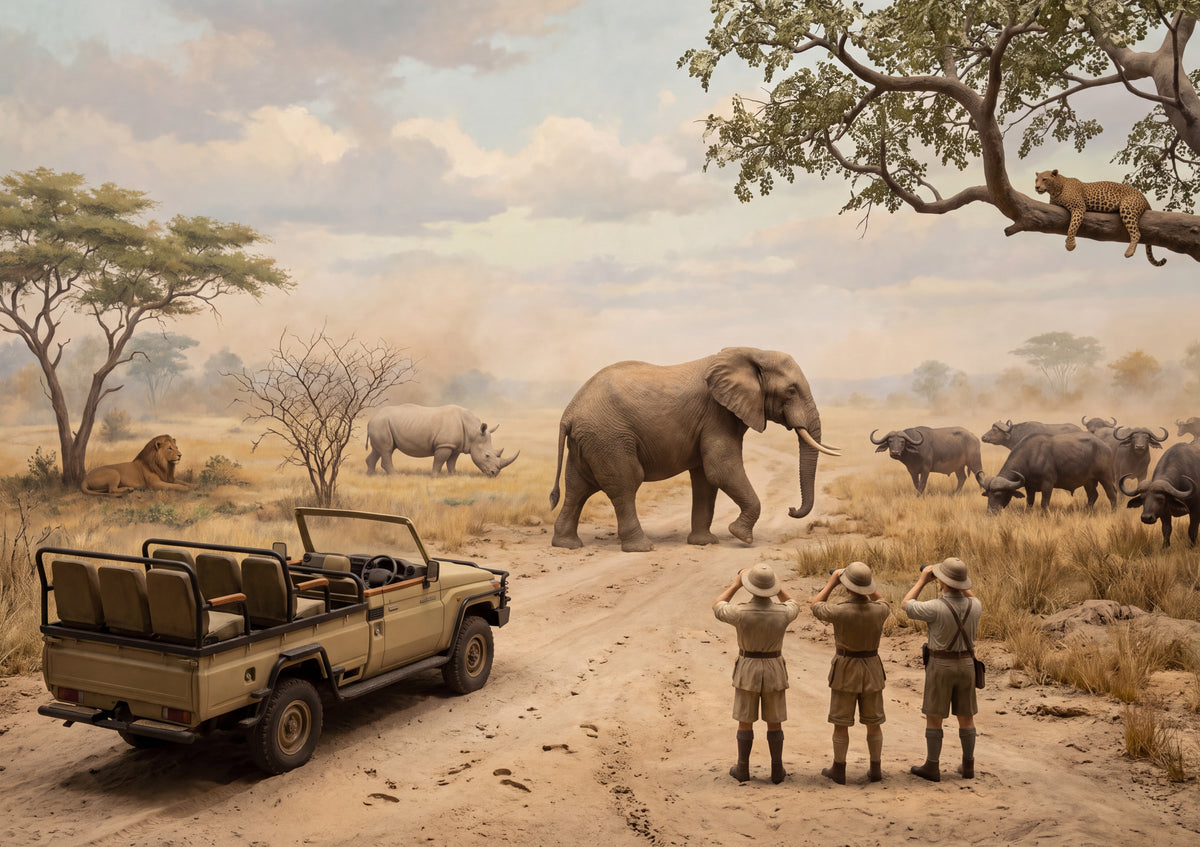 Safari Jeep Among the Big Five jigsaw puzzle