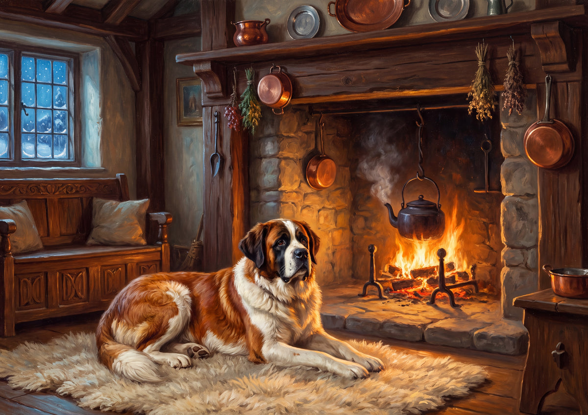 Saint Bernard by the Great Hearth jigsaw puzzle