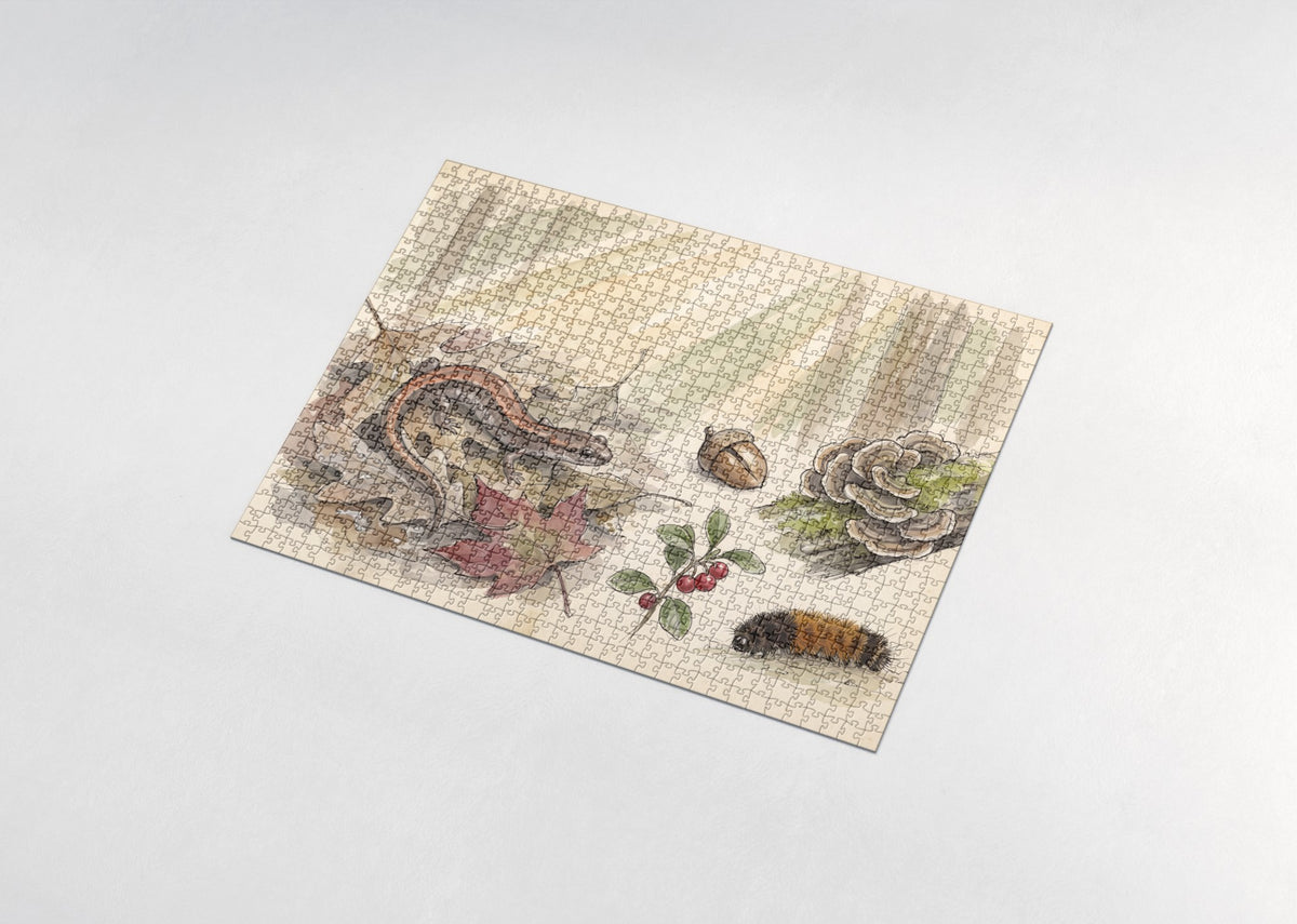 Salamander Among the Autumn Leaves jigsaw puzzle - assembled puzzle