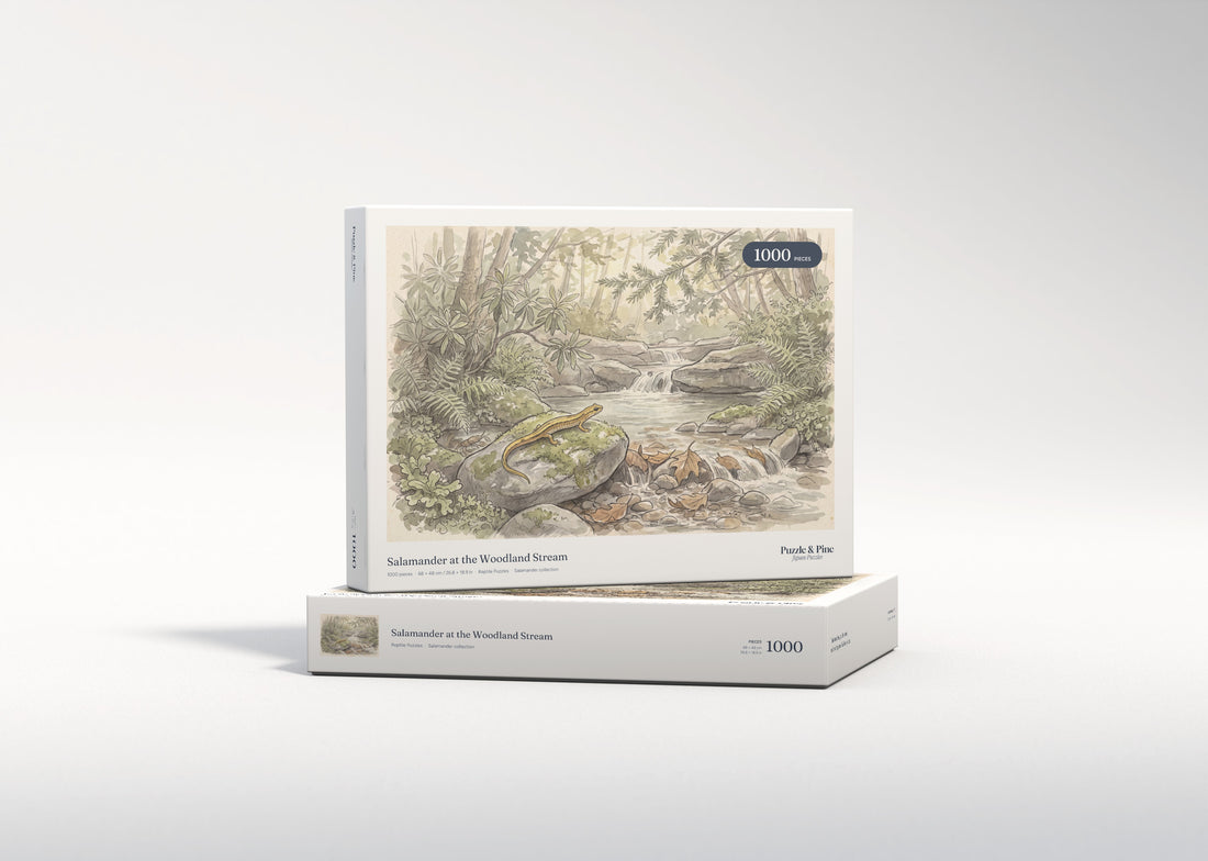 Salamander at the Woodland Stream jigsaw puzzle - gift box