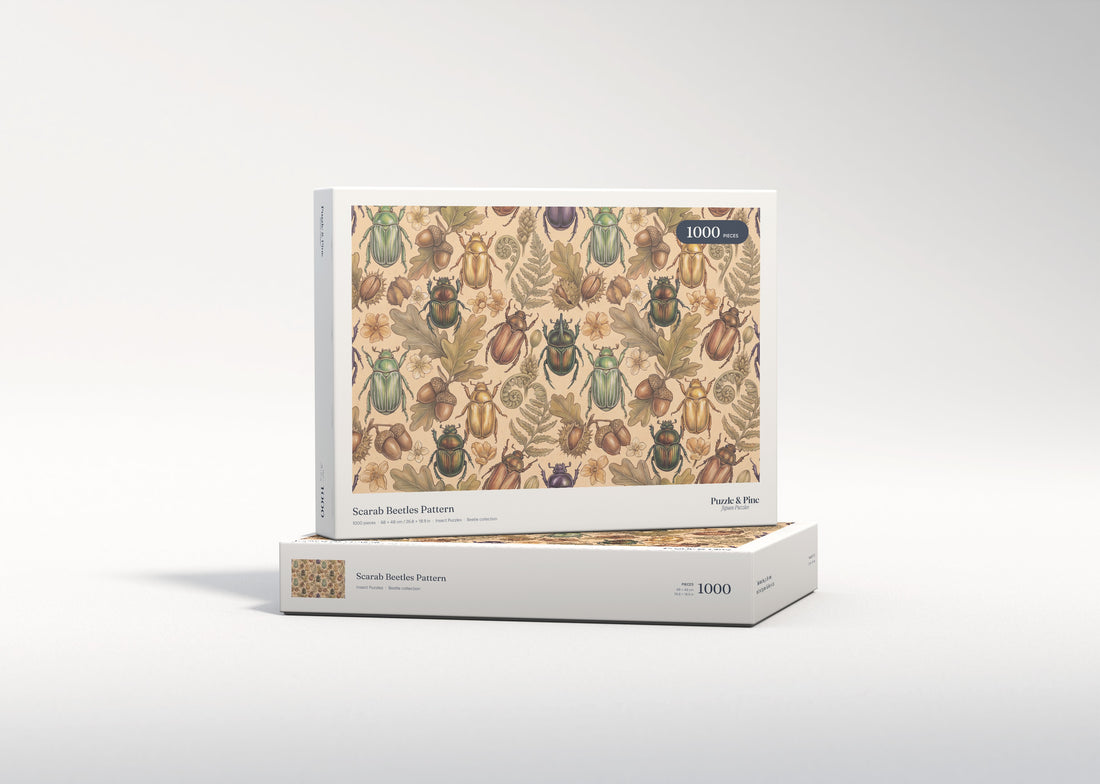 Scarab Beetles Pattern jigsaw puzzle - gift box