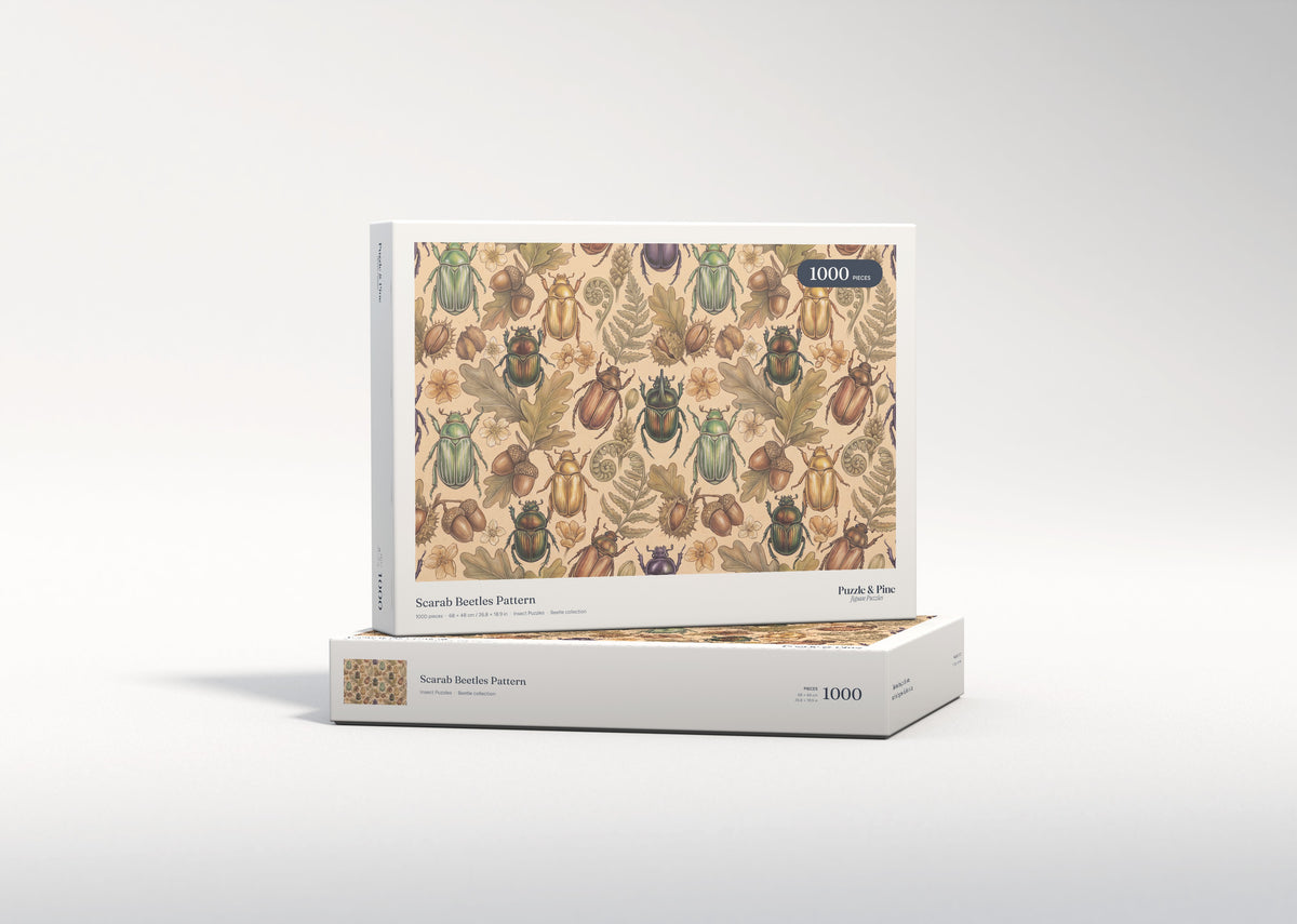 Scarab Beetles Pattern jigsaw puzzle - gift box