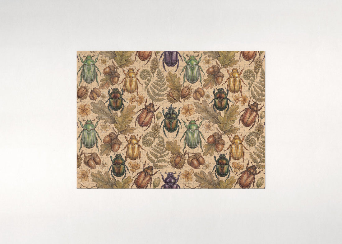 Scarab Beetles Pattern jigsaw puzzle - gift box