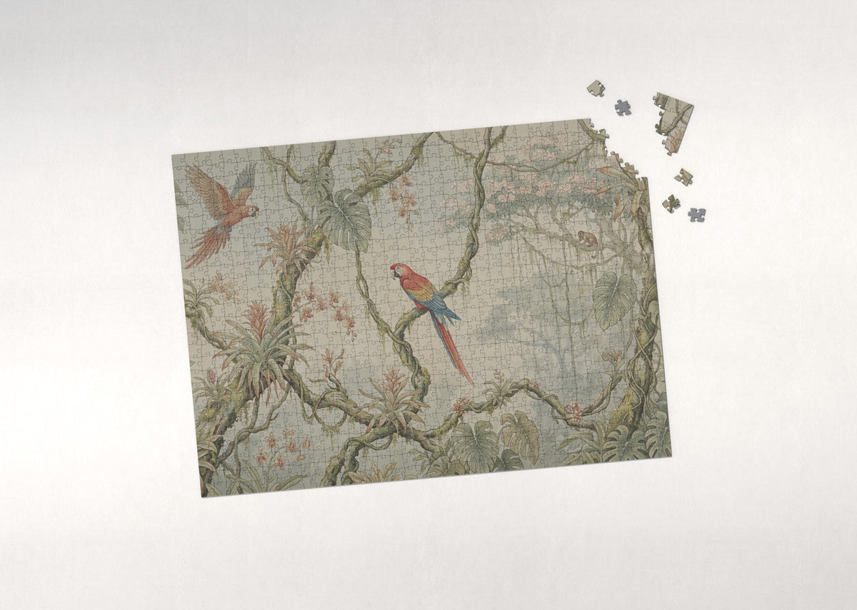 Scarlet Macaw in the Rainforest Canopy jigsaw puzzle - puzzle with loose pieces