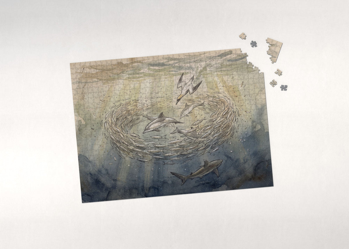 School of Sardines Bait Ball jigsaw puzzle - puzzle with loose pieces