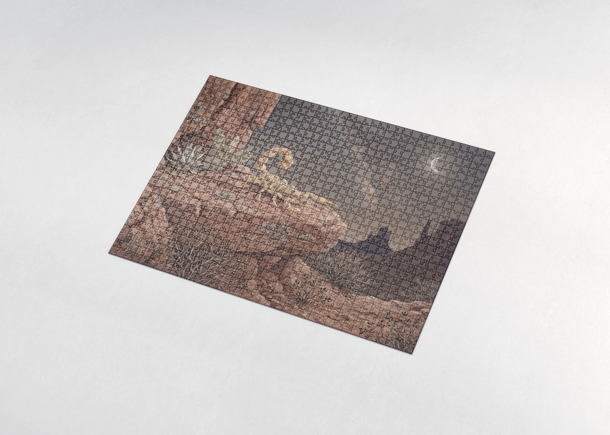 Scorpion on the Red Rock at Night jigsaw puzzle - assembled puzzle