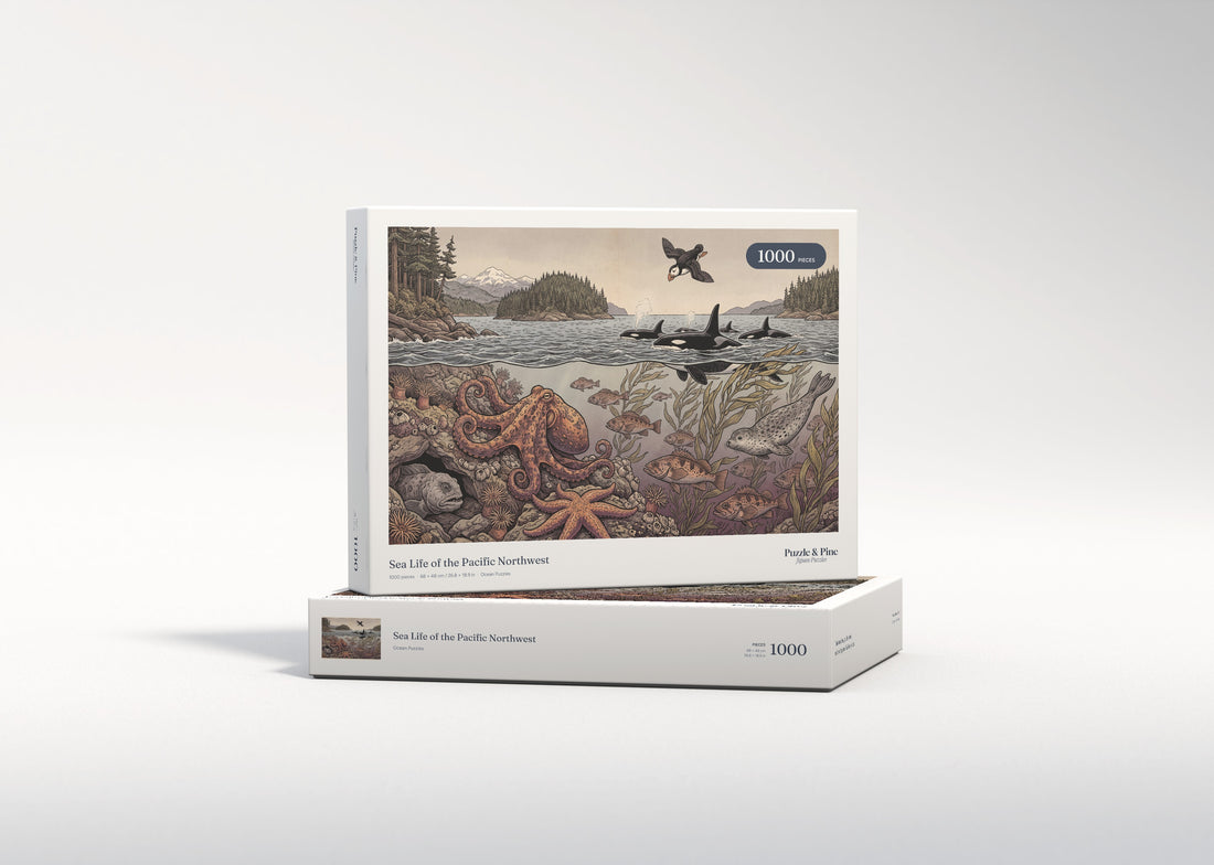 Sea Life of the Pacific Northwest jigsaw puzzle - gift box