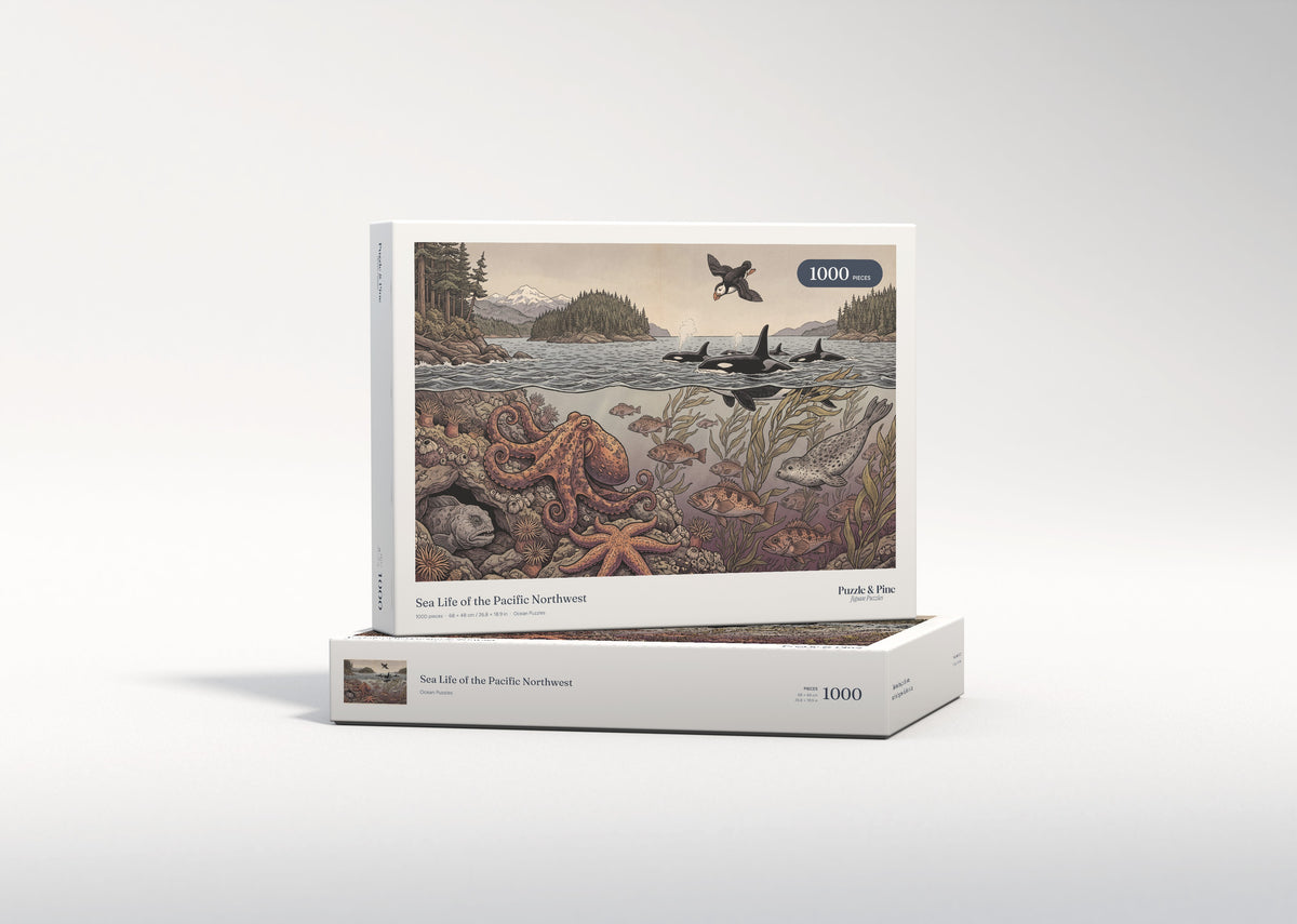 Sea Life of the Pacific Northwest jigsaw puzzle - gift box
