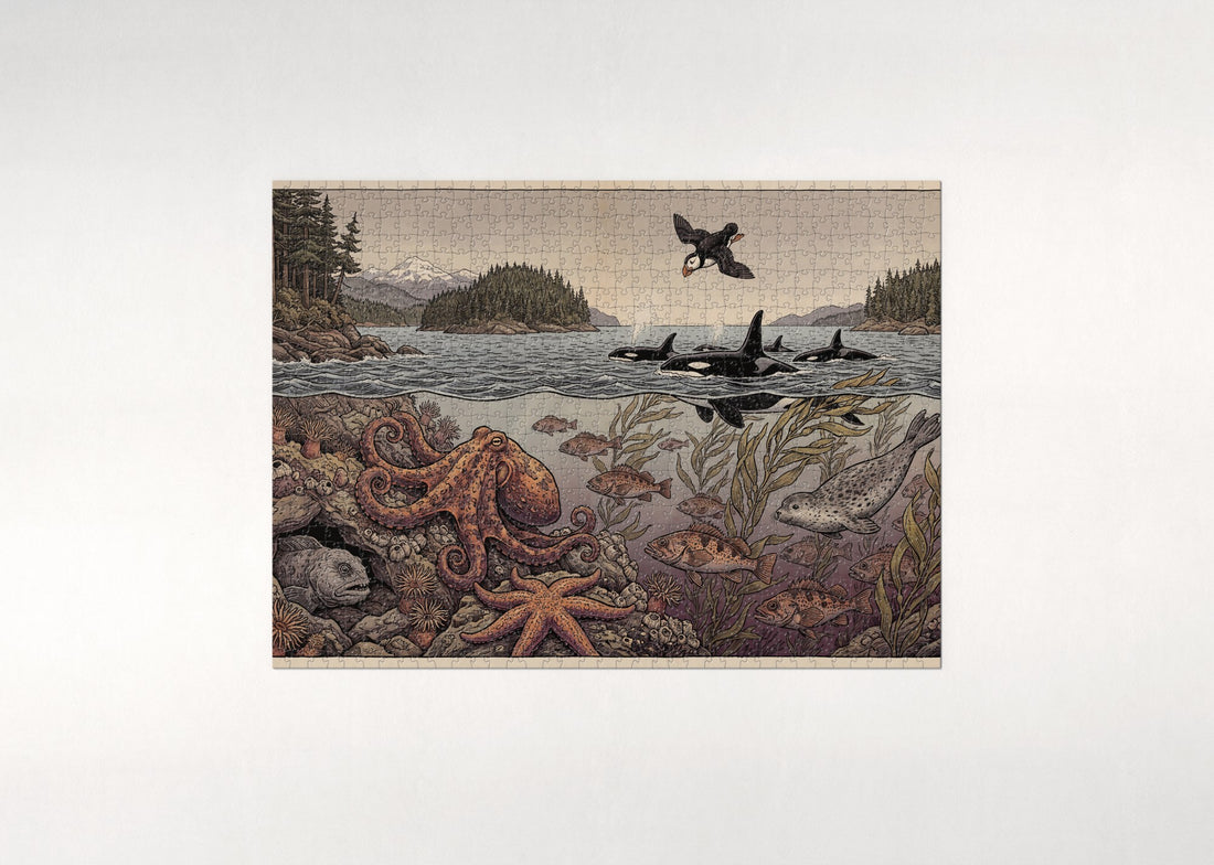 Sea Life of the Pacific Northwest jigsaw puzzle - gift box