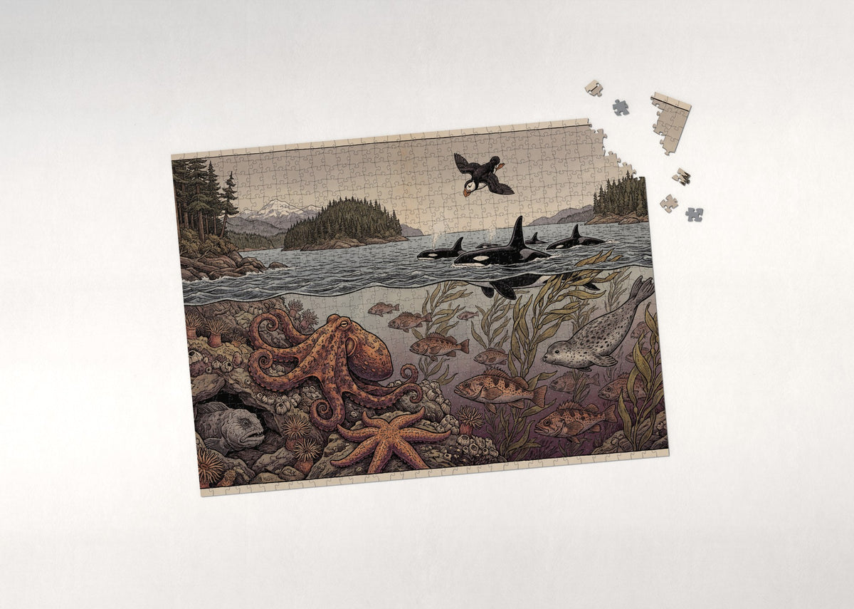 Sea Life of the Pacific Northwest jigsaw puzzle - puzzle with loose pieces