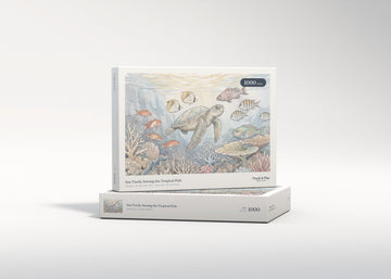 Sea Turtle Among the Tropical Fish jigsaw puzzle - gift box