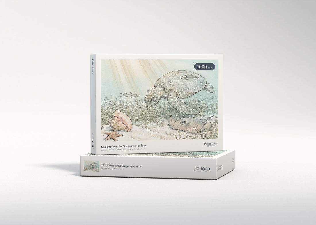 Sea Turtle at the Seagrass Meadow jigsaw puzzle - gift box