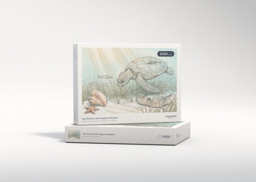 Sea Turtle at the Seagrass Meadow jigsaw puzzle - gift box