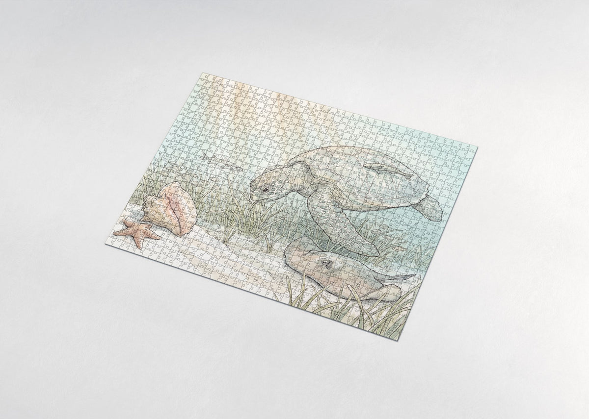 Sea Turtle at the Seagrass Meadow jigsaw puzzle - assembled puzzle
