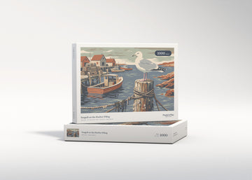 Seagull on the Harbor Piling jigsaw puzzle - gift box