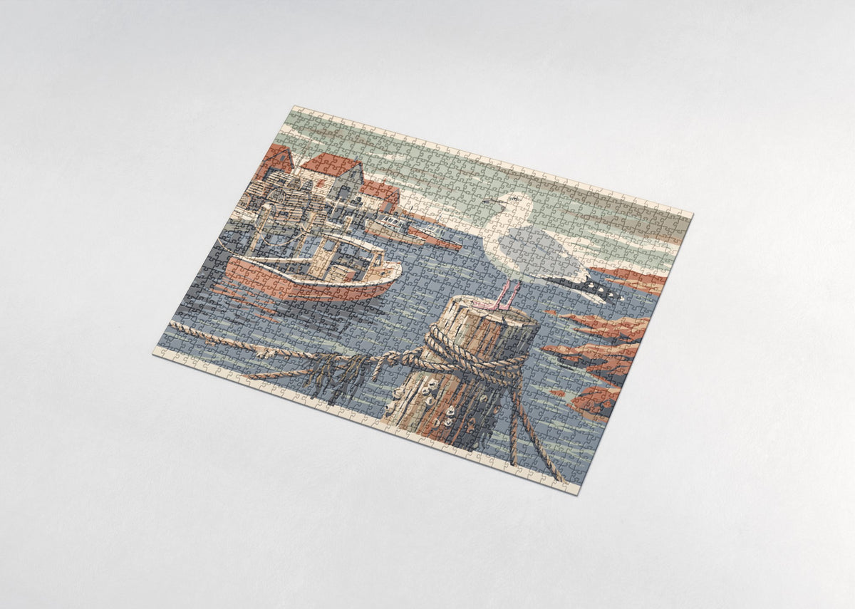Seagull on the Harbor Piling jigsaw puzzle - assembled puzzle