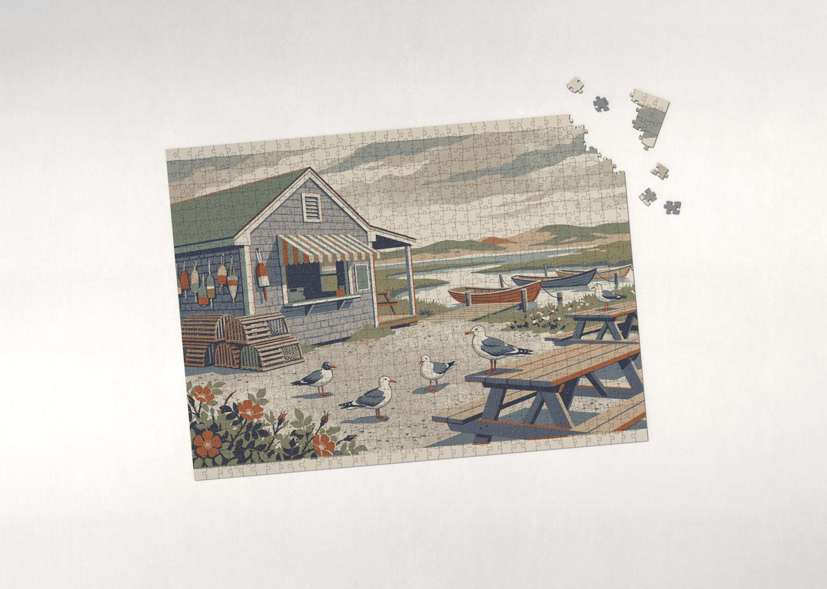 Seagulls at the Clam Shack jigsaw puzzle - puzzle with loose pieces