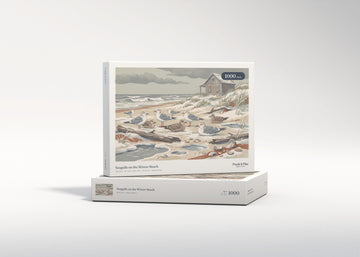 Seagulls on the Winter Beach jigsaw puzzle - gift box