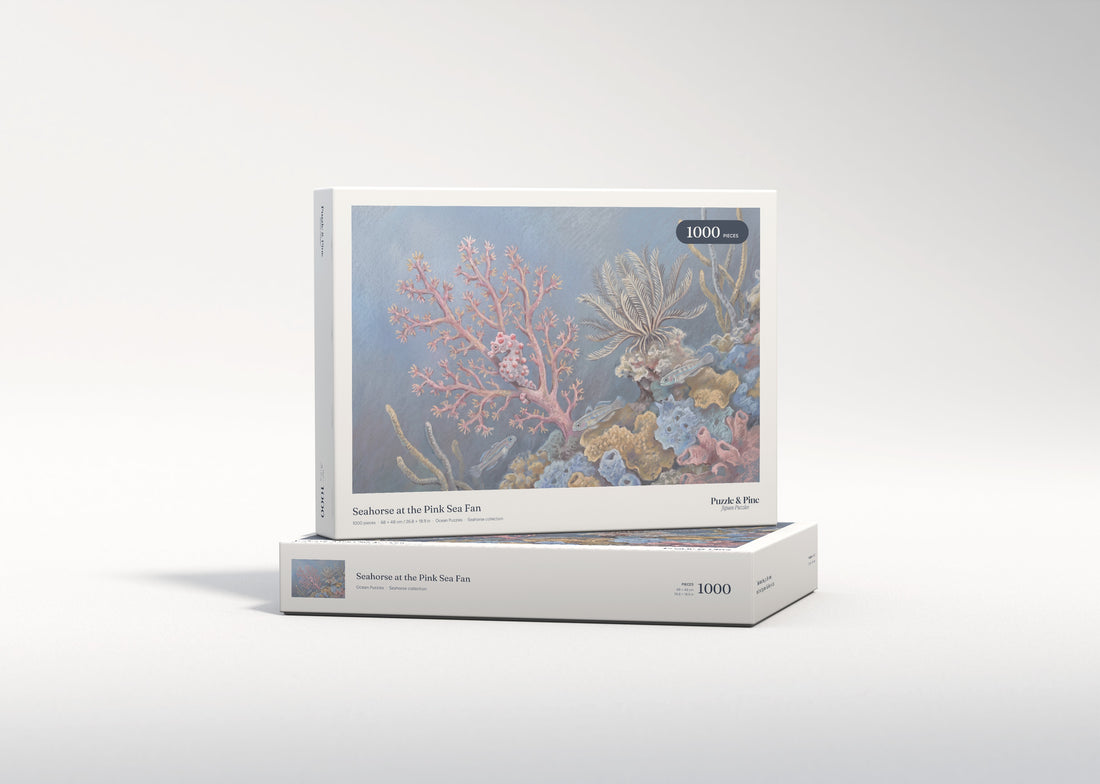 Seahorse at the Pink Sea Fan jigsaw puzzle - gift box
