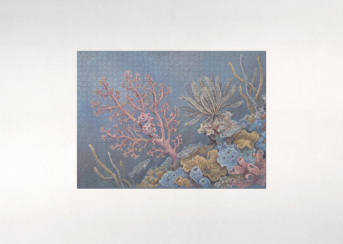 Seahorse at the Pink Sea Fan jigsaw puzzle - flat puzzle