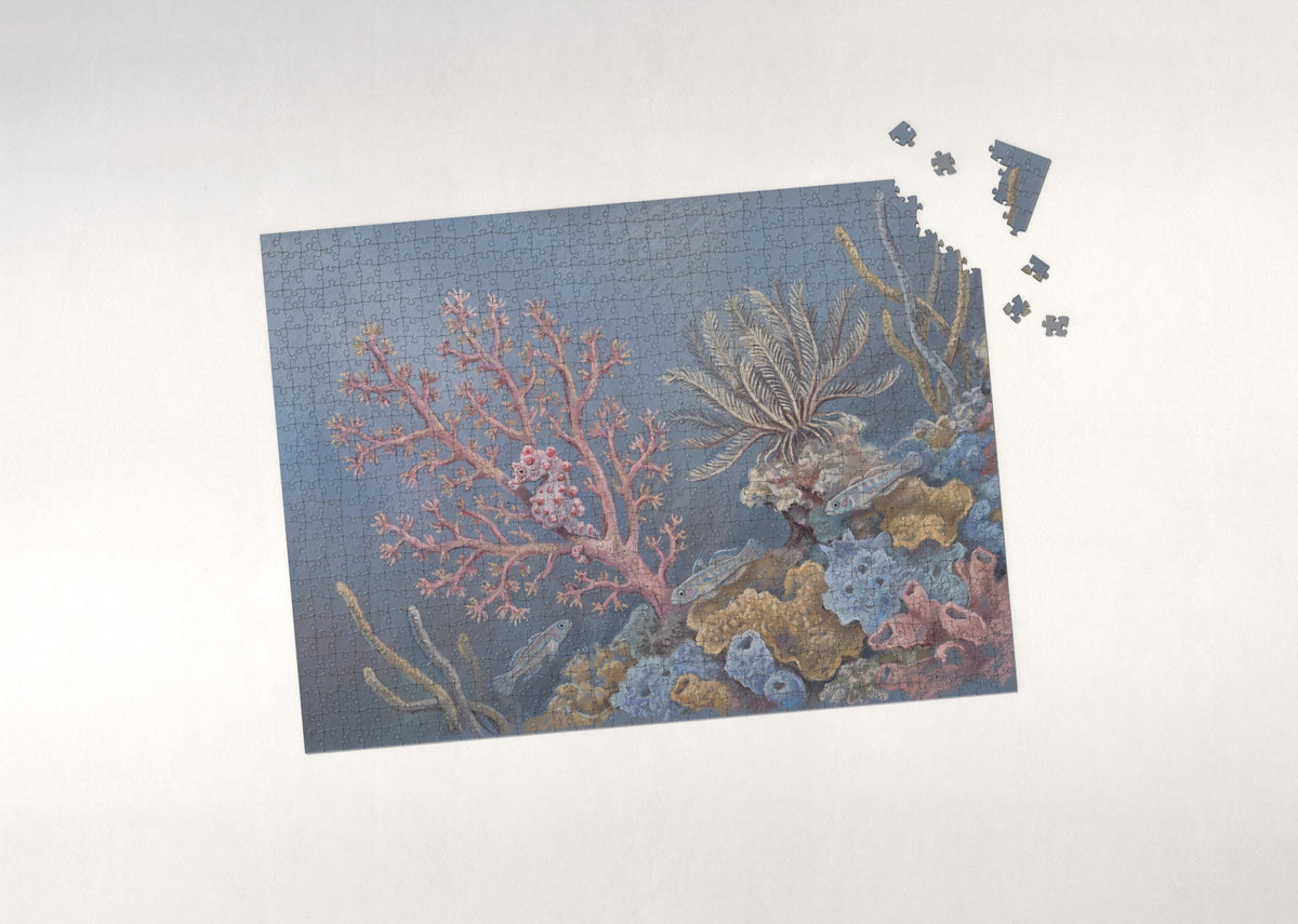 Seahorse at the Pink Sea Fan jigsaw puzzle - puzzle with loose pieces