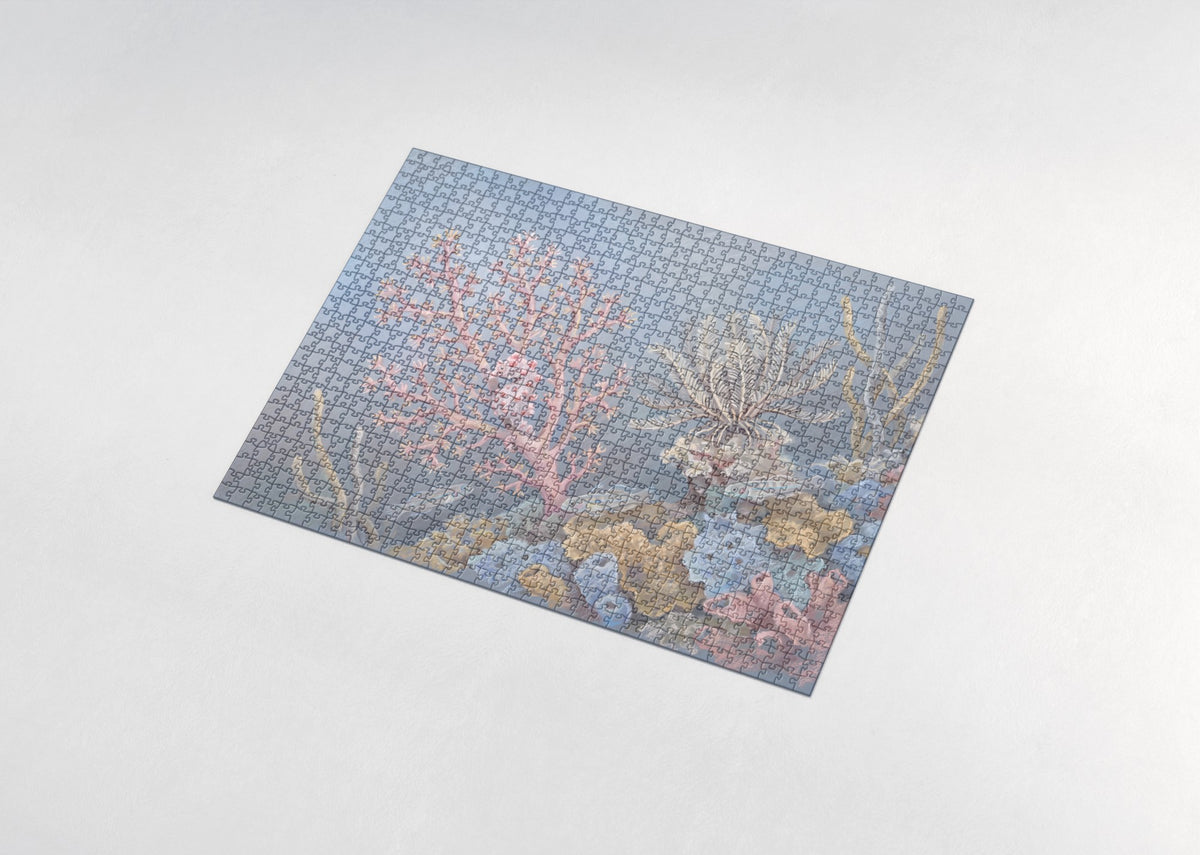 Seahorse at the Pink Sea Fan jigsaw puzzle - assembled puzzle