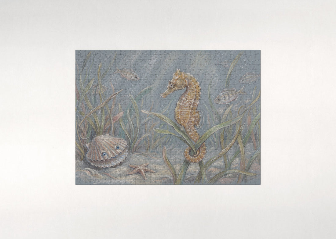 Seahorse in the Seagrass jigsaw puzzle - gift box